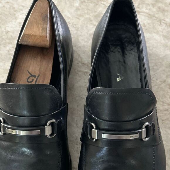 PRADA Black Leather Loafers main image 7